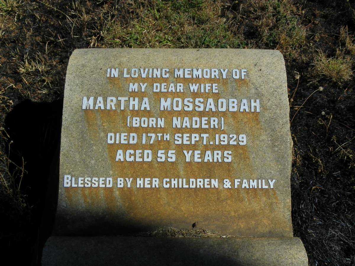 MOSSAOBAH Martha nee NADER -1929