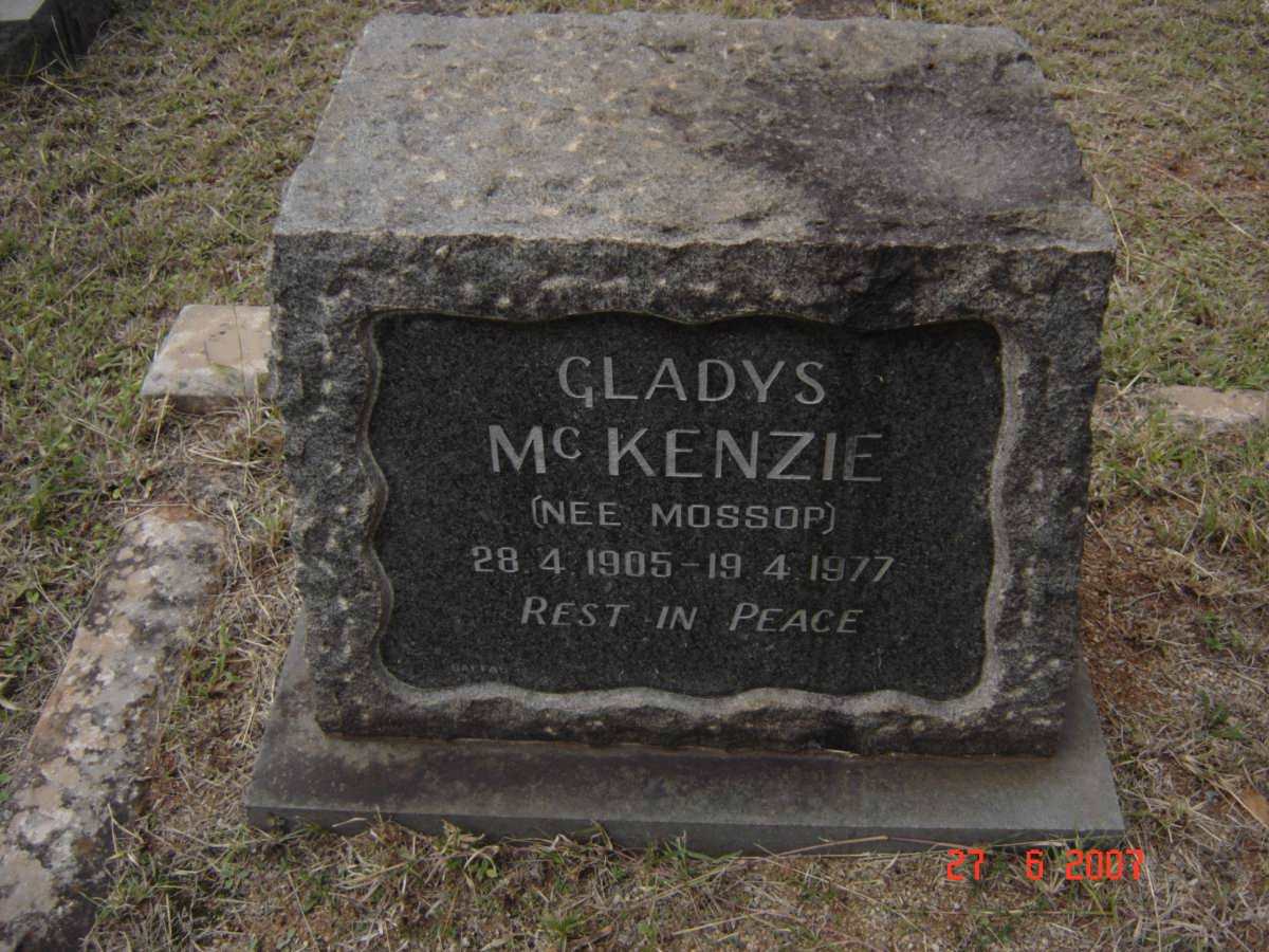 McKENZIE Gladys nee MOSSOP 1905-1977