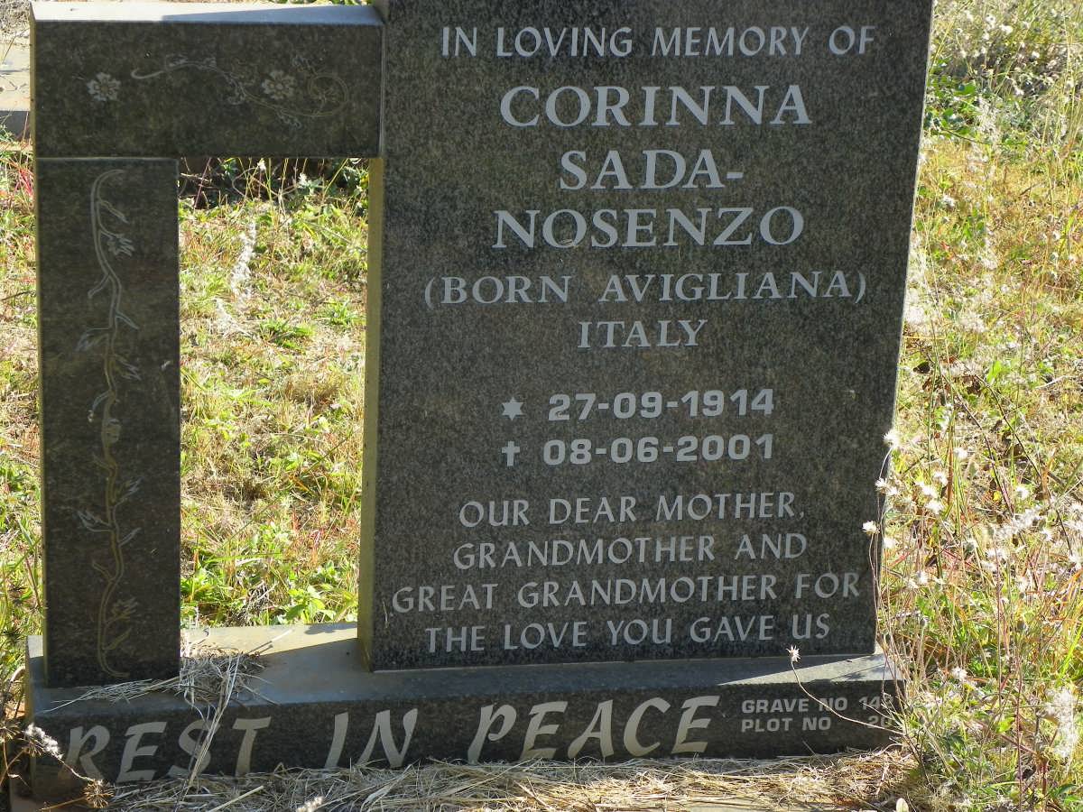 NOSENZO Corinna, SADA nee AVIGLIANA 1914-2001
