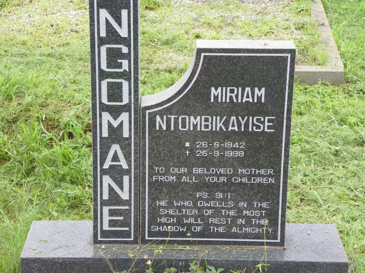 NGOMANE Miriam Ntombikayise 1942-1998