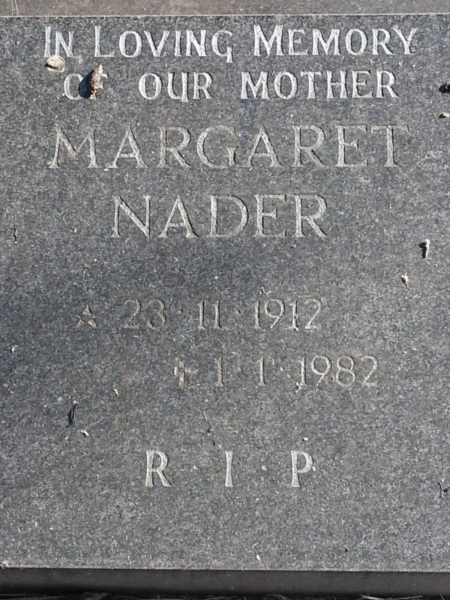 NADER Margaret 1912-1982