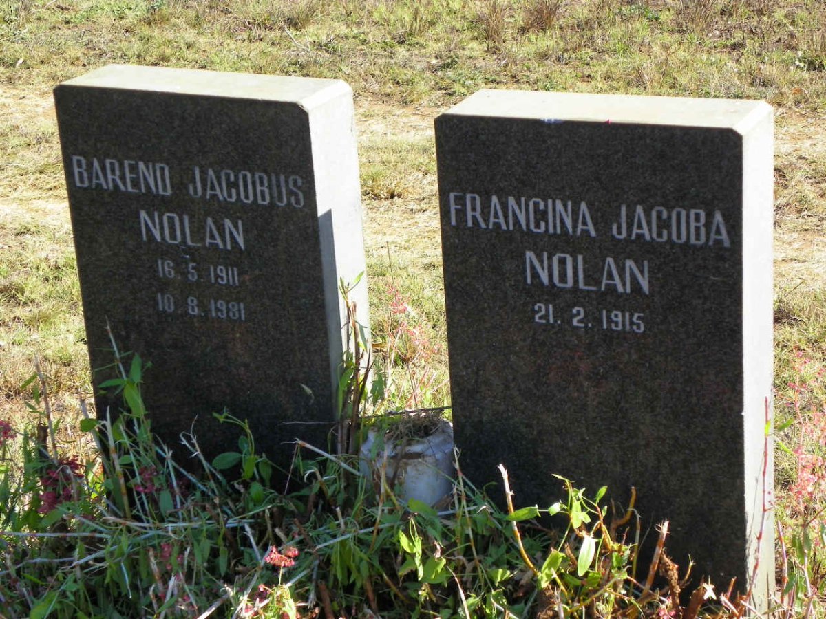 NOLAN Barend Jacobus 1911-1981 &amp; Francina Jacoba 1915-