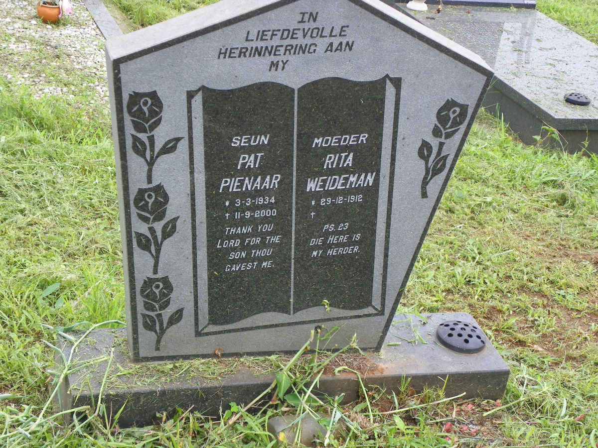 PIENAAR Pat 1934-2000 :: WEIDEMAN Rita 1912-