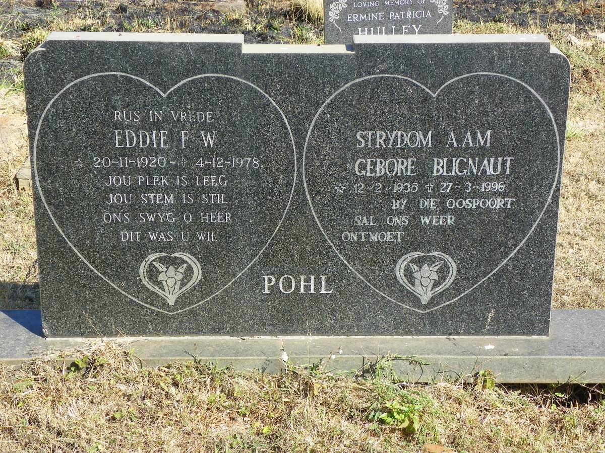 POHL Eddie F.W. 1920-1978 :: STRYDOM A.A.M. nee BLIGNAUT 1935-1996