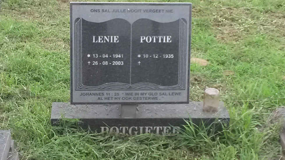 POTGIETER Pottie 1935- &amp; Lenie 1941-2003