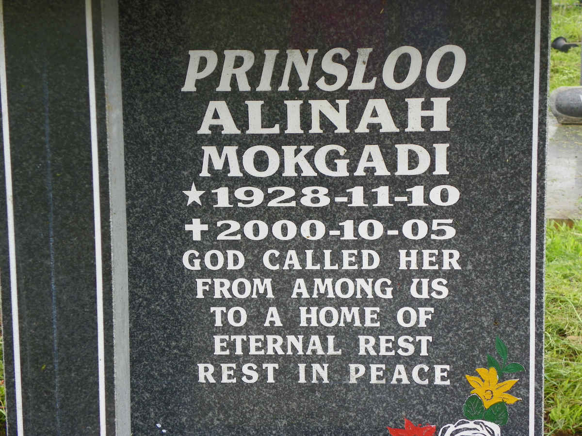 PRINSLOO Alinah Mokgadi 1928-2000