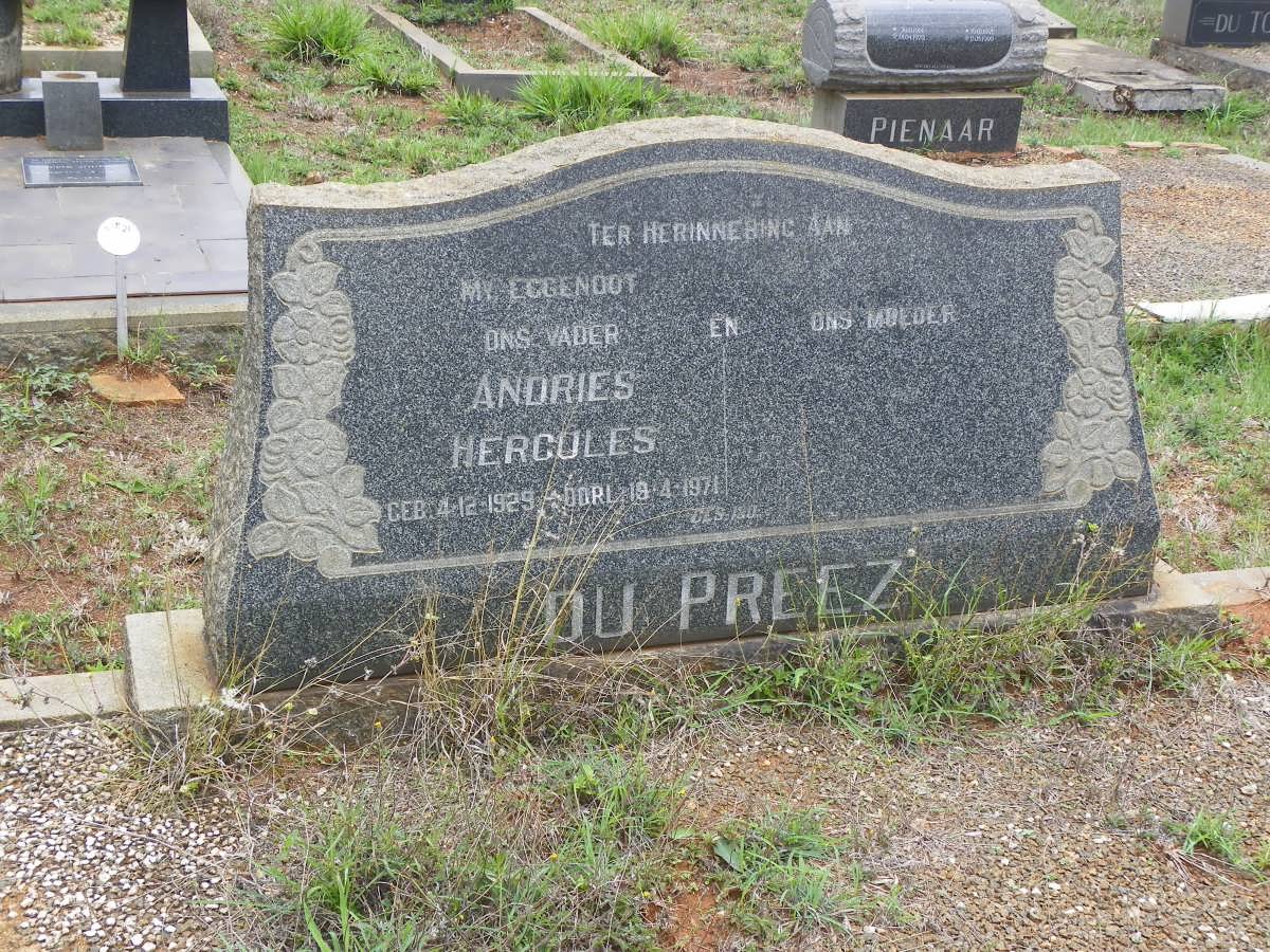 PREEZ Andries Hercules, du 1929-1971