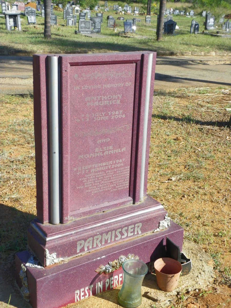 PARMISSER Anthony Maurice 1967-2006 &amp; Elsie Nonhlanhla 1967-2004