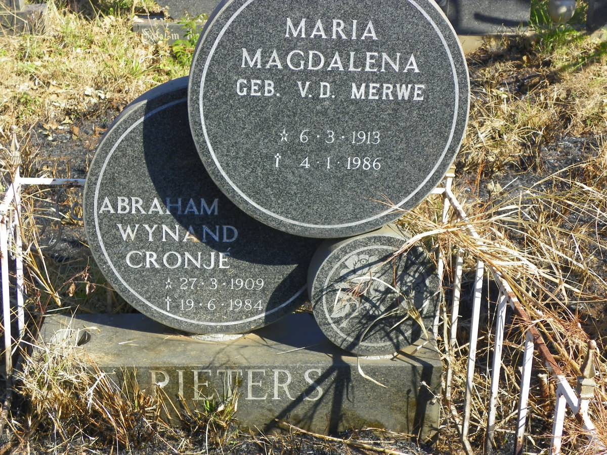 PIETERS Abraham Wynand Cronje 1909-1984 &amp; Maria Magdalena V.D. MERWE 1913-1986