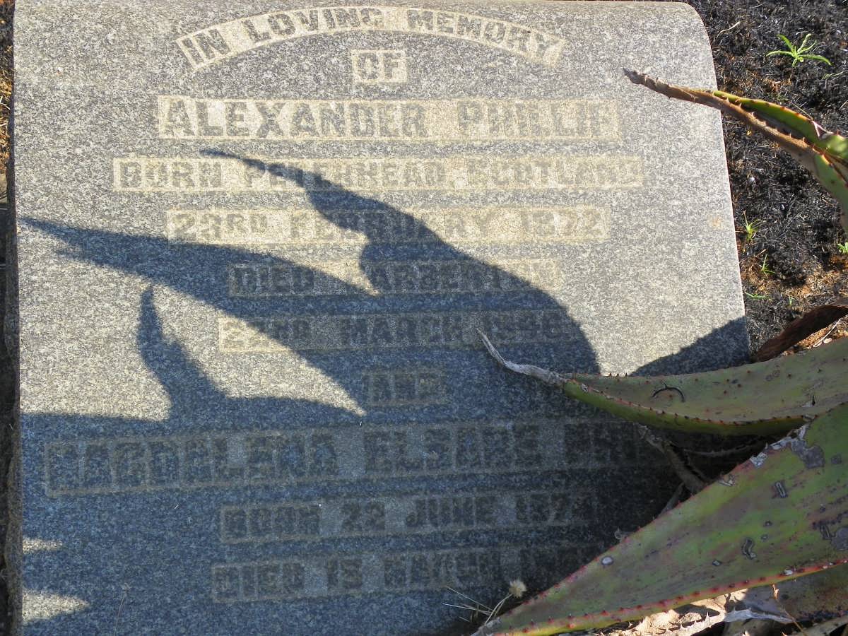 PHILLIP Alexander 1872-1946 &amp; Magdalena Elsabe 1874-1952