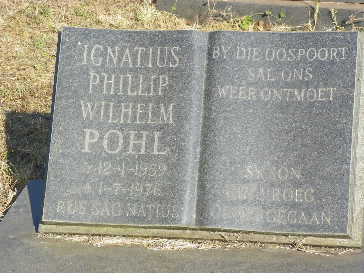 POHL Ignatius Phillip Wilhelm 1959-1976