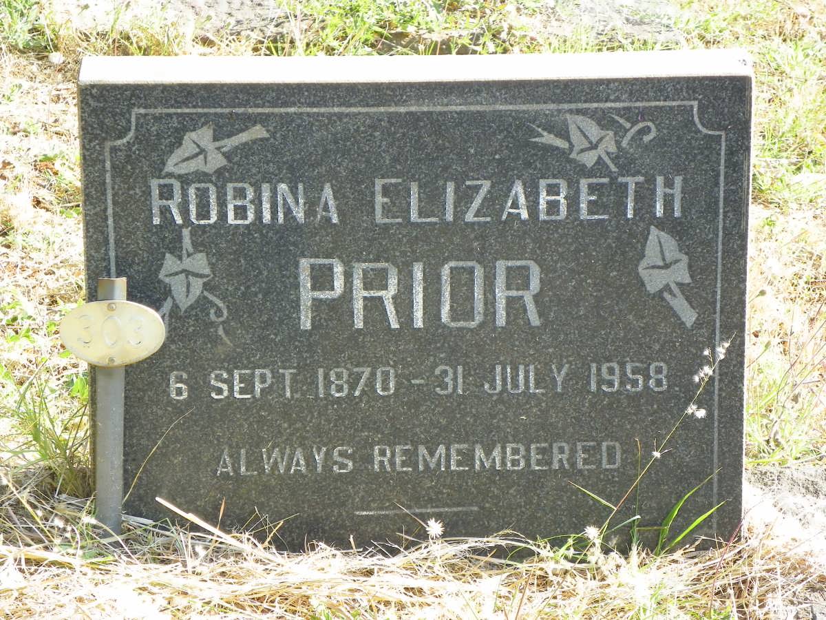 PRIOR Robina Elizabeth 1870-1958