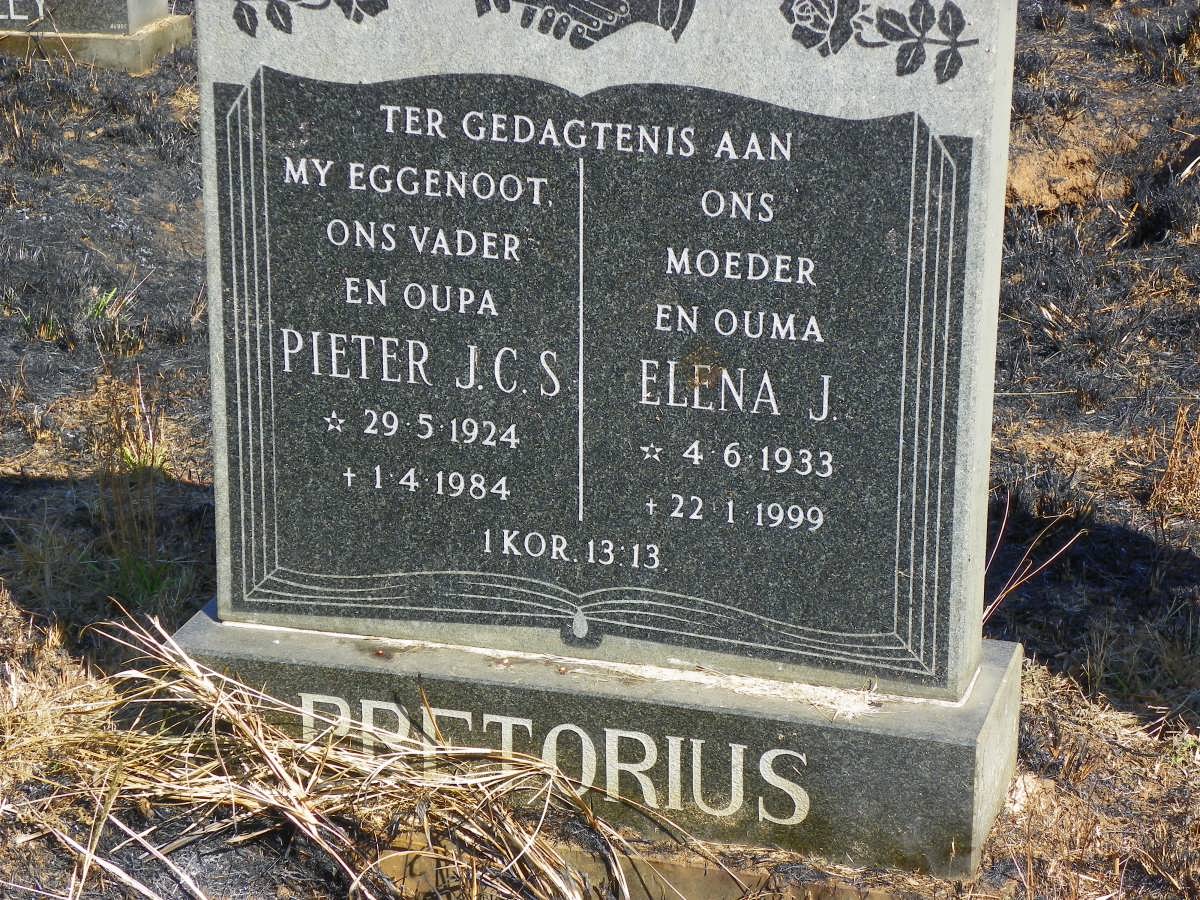 PRETORIUS Pieter J.C.S. 1924-1984 &amp; Elena J. 1933-1999