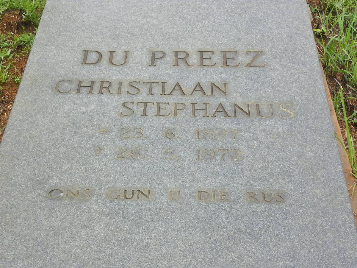 PREEZ Christiaan Stephanus, du 1897-1972