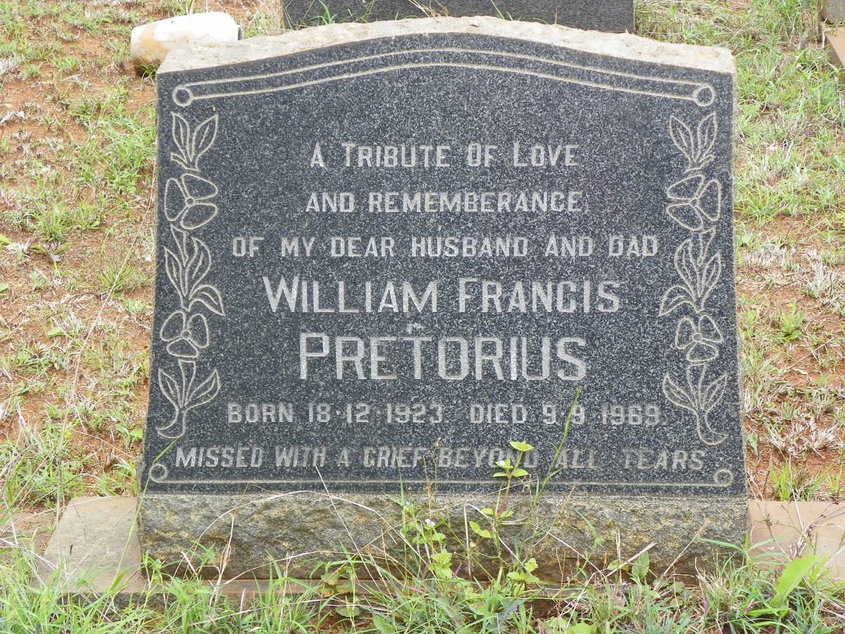 PRETORIUS William Francis 1923-1969