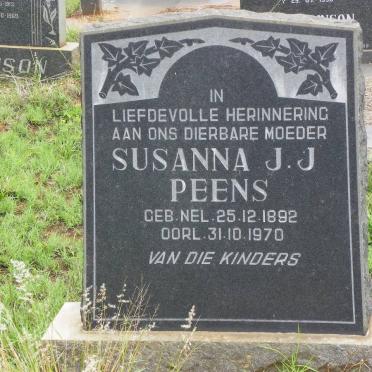 PEENS Susanna J.J. nee NEL 1892-1970