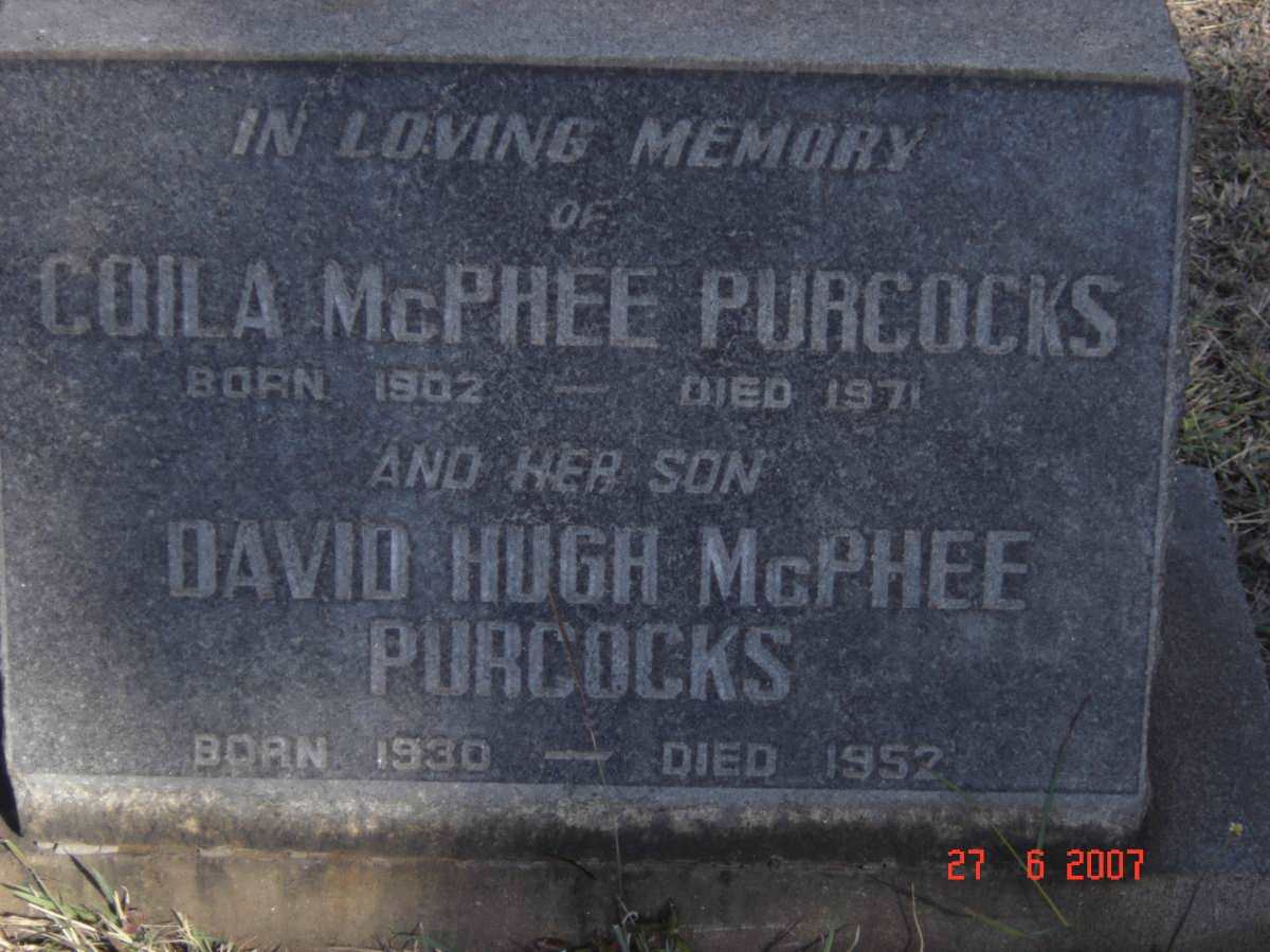 PURCOCKS Coila McPhee 1902-1971 :: PURCOCKS David Hugh McPhee 1930-1952