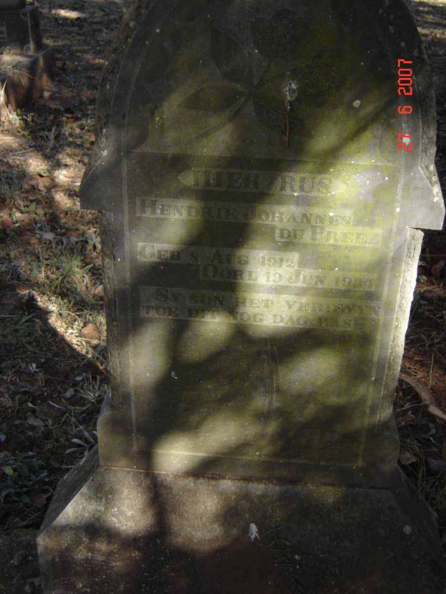 PREEZ Hendrik Johannes, du 1912-1934