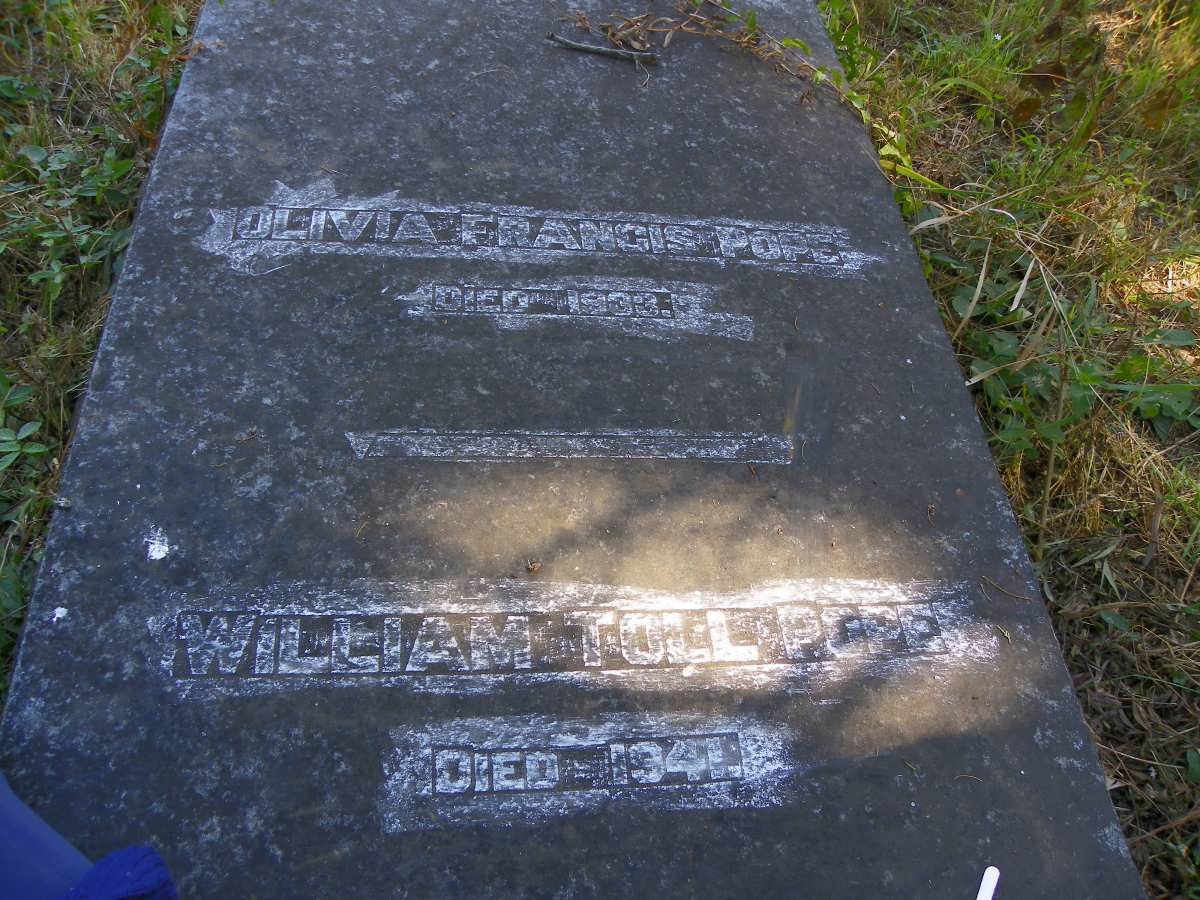 POPE William Toll -1941 &amp; Olivia Francis -1933