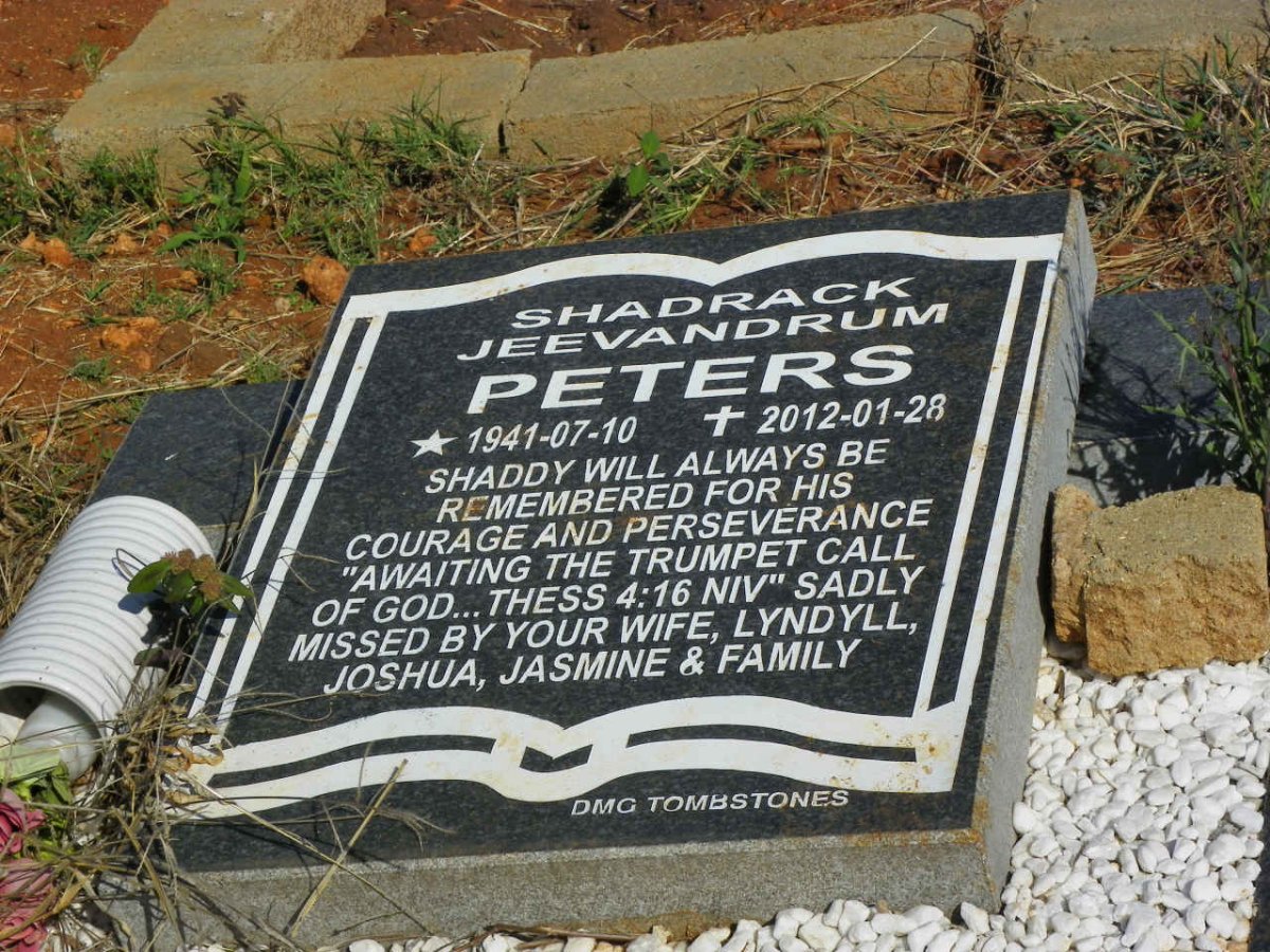 PETERS Shadrack Jeevandrum 1941-2012