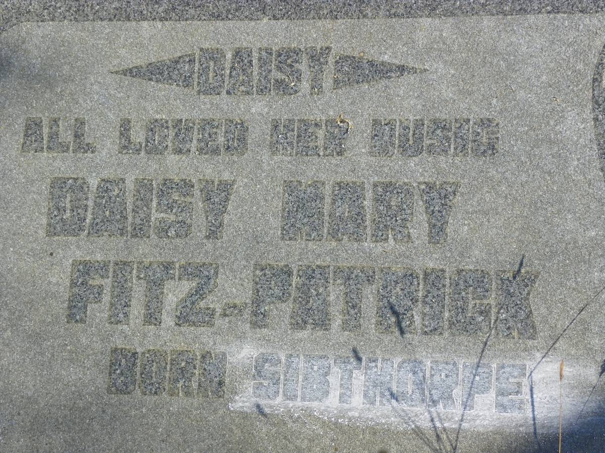 PATRICK Daisy Mary, FITZ- nee SIBTHORPE