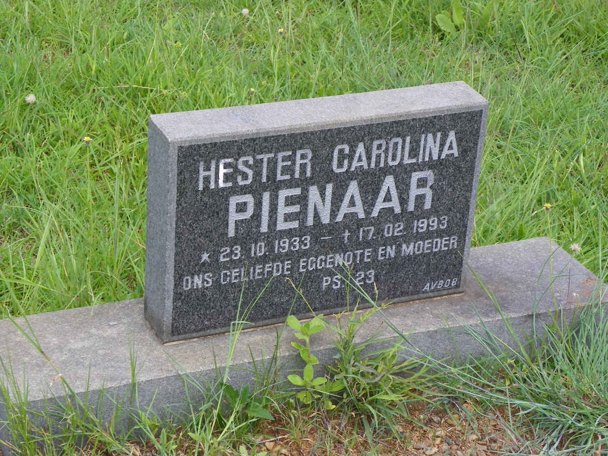 PIENAAR Hester Carolina 1933-1993
