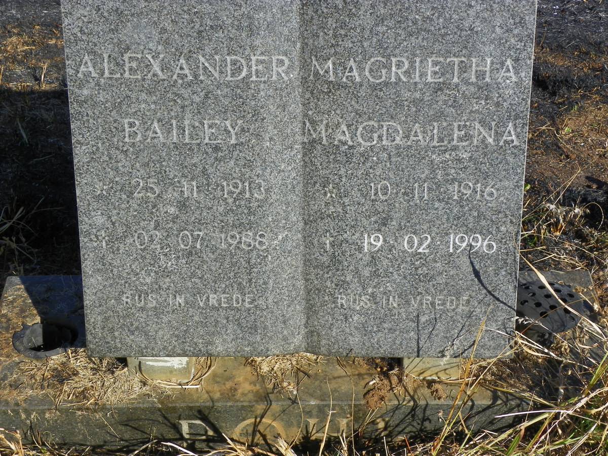 POHL Alexander Bailey 1913-1988 &amp; Magrietha Magdalena 1916-1996