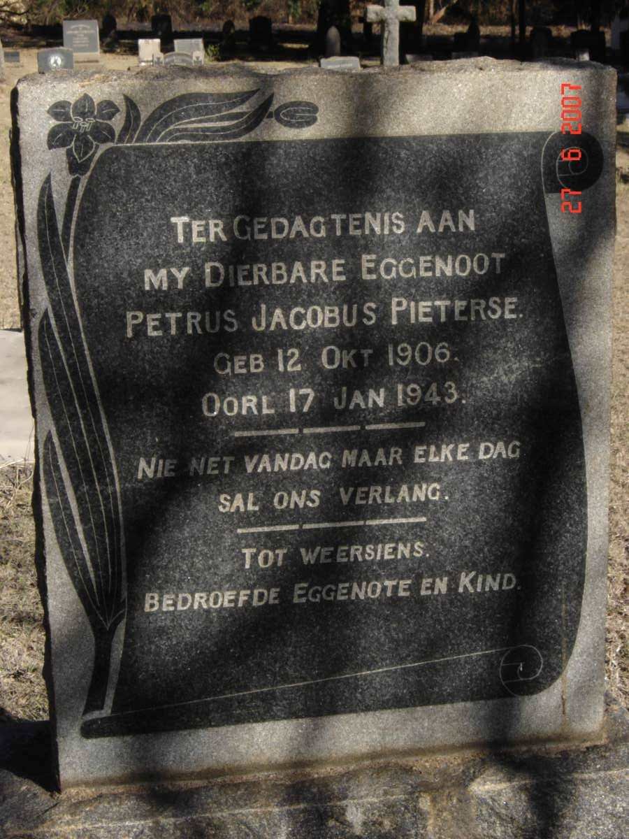 PIETERSE Petrus Jacobus 1906-1943