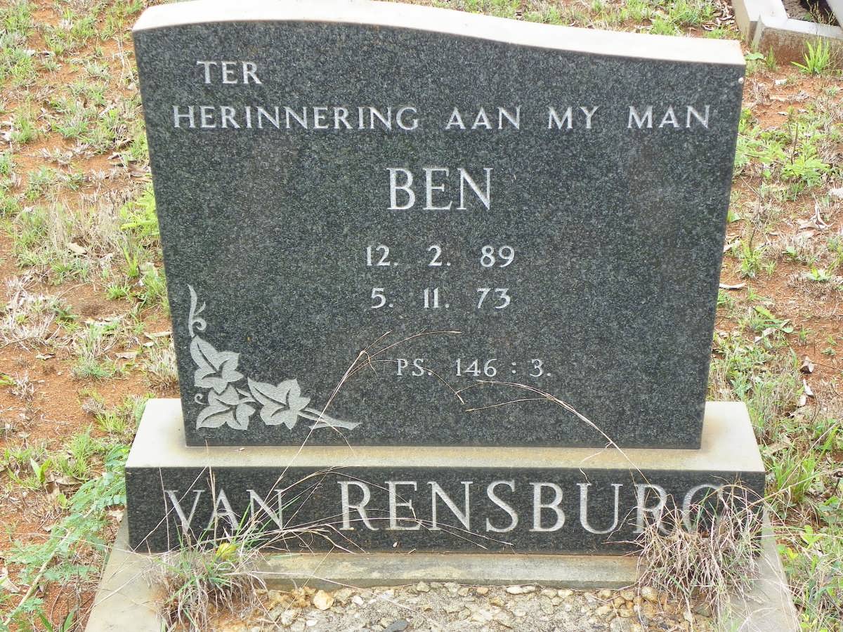 RENSBURG Ben, van 1889-1973