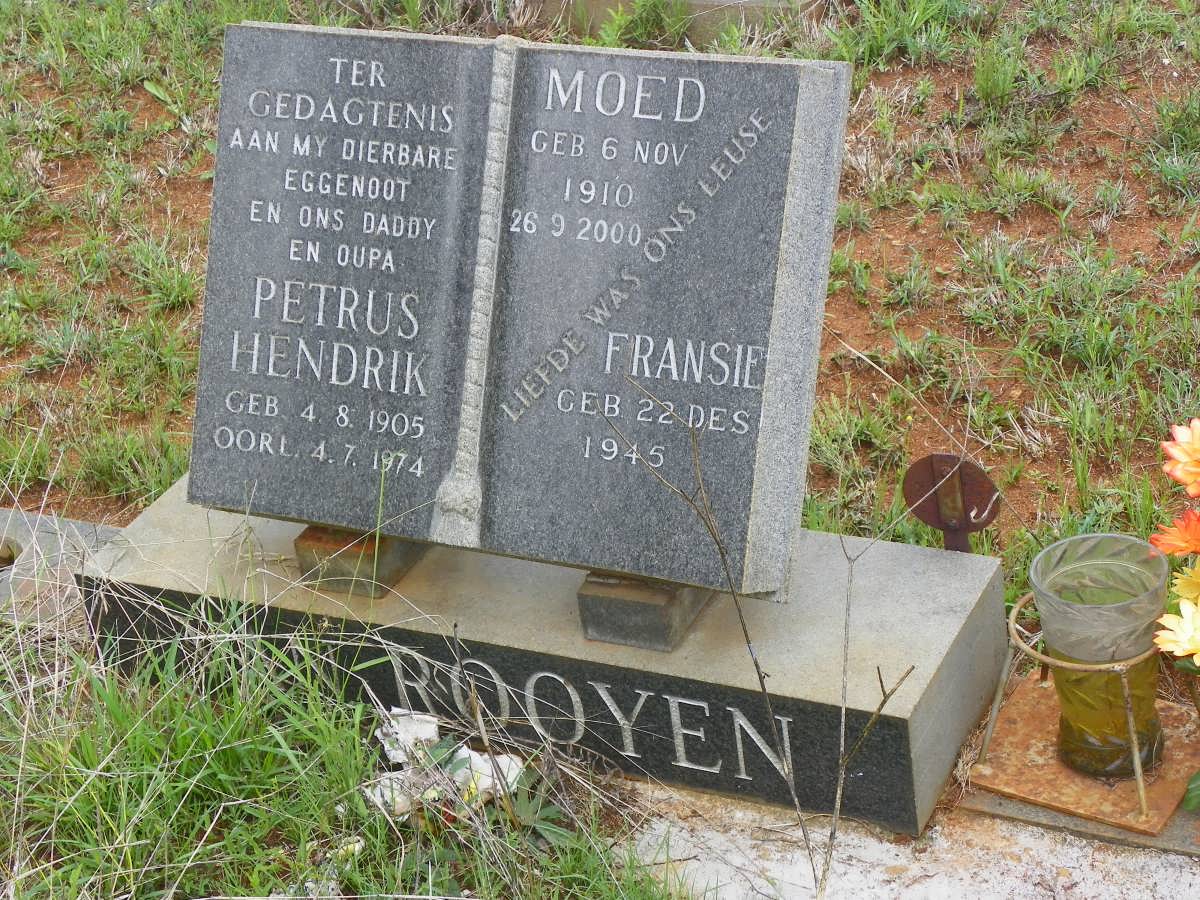 ROOYEN Petrus Hendrik, van 1905-1974 &amp; Moed 1910-2000 :: VAN ROOYEN Fransie 1945-