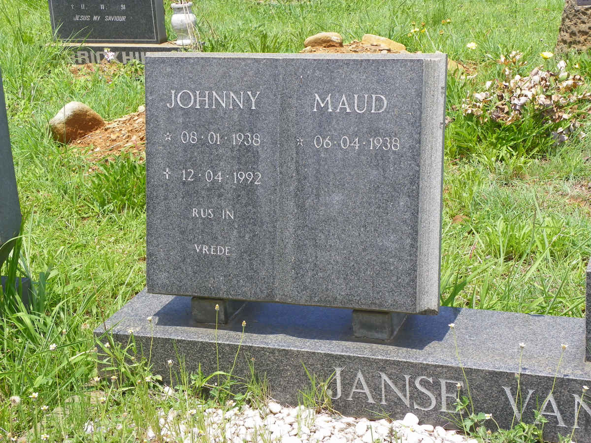 RENSBURG Johnny, Janse van 1938-1992 & Maud 1938-