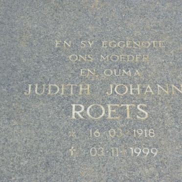 ROETS Gerhardus Petrus 1913-1991 & Judith Johanna 1918-1999
