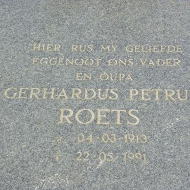 ROETS Gerhardus Petrus 1913-1991 & Judith Johanna 1918-1999