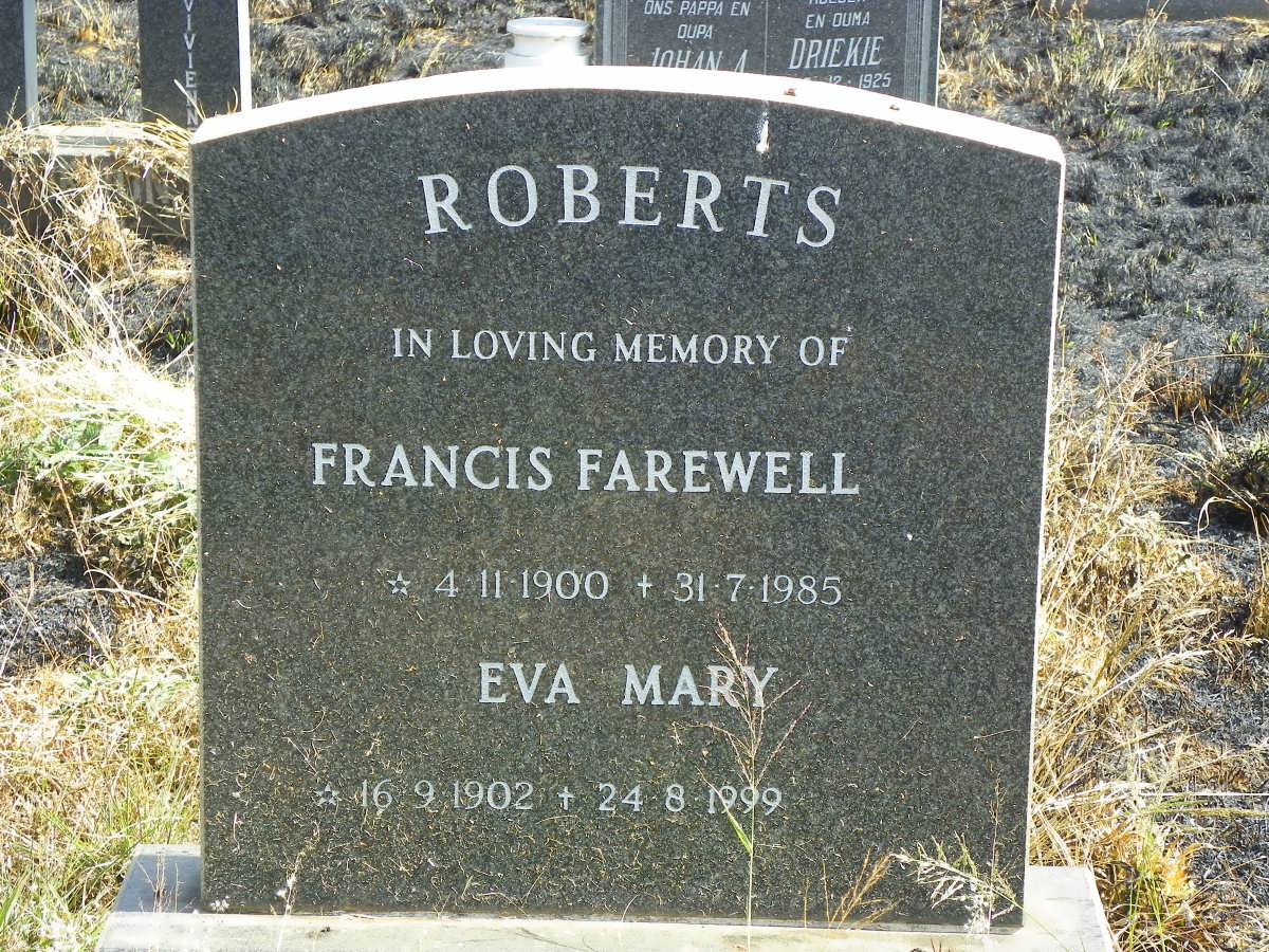 ROBERTS Francis Farewell 1900-1985 &amp; Eva Mary 1902-1999