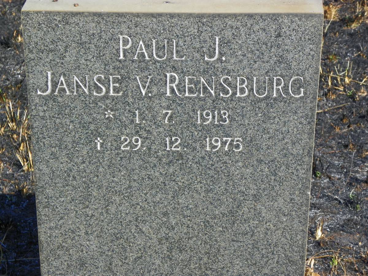 RENSBURG Paul J., Janse van 1913-1975