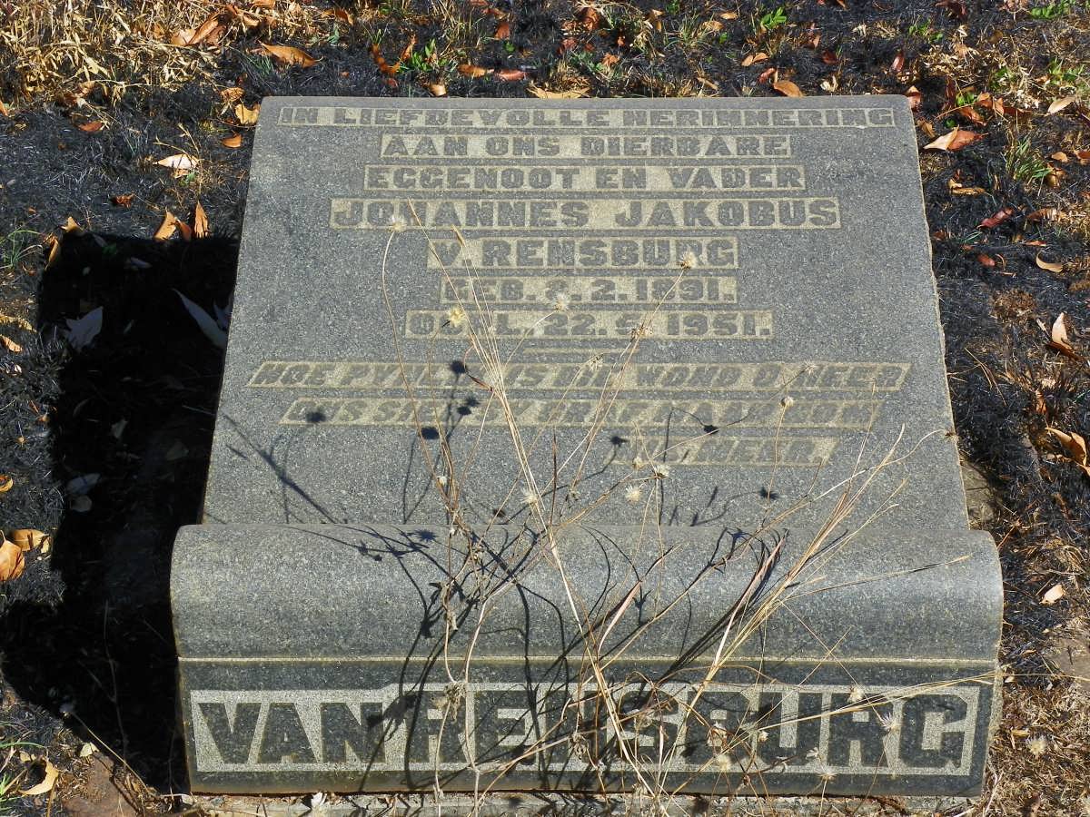 RENSBURG Johannes Jakobus, van 1891-1951