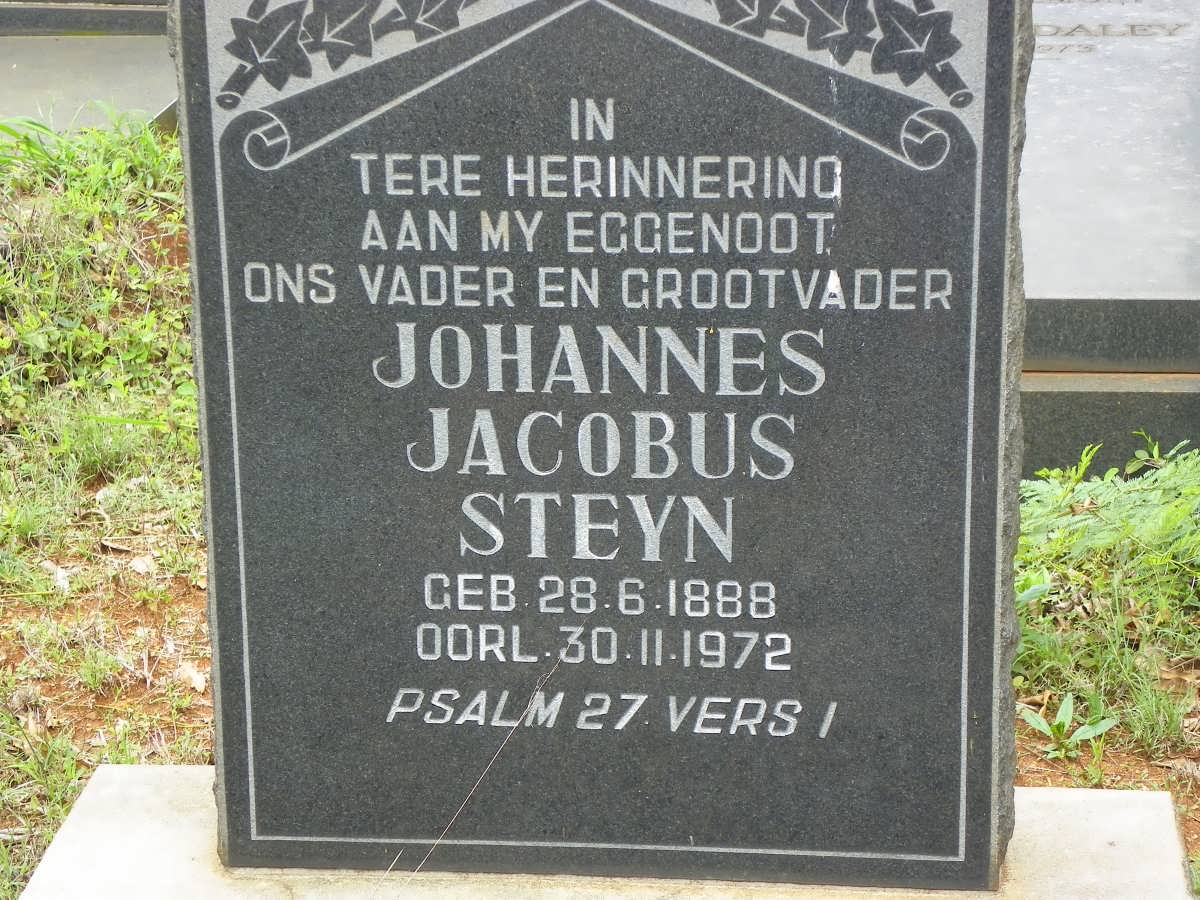 STEYN Johannes Jacobus 1888-1972