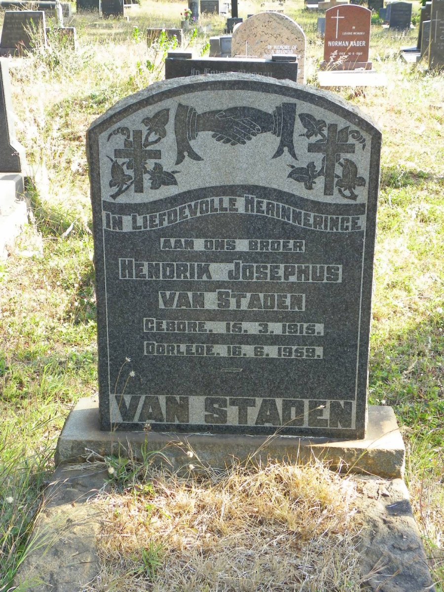 STADEN Hendrik Josephus, van 1915-1959