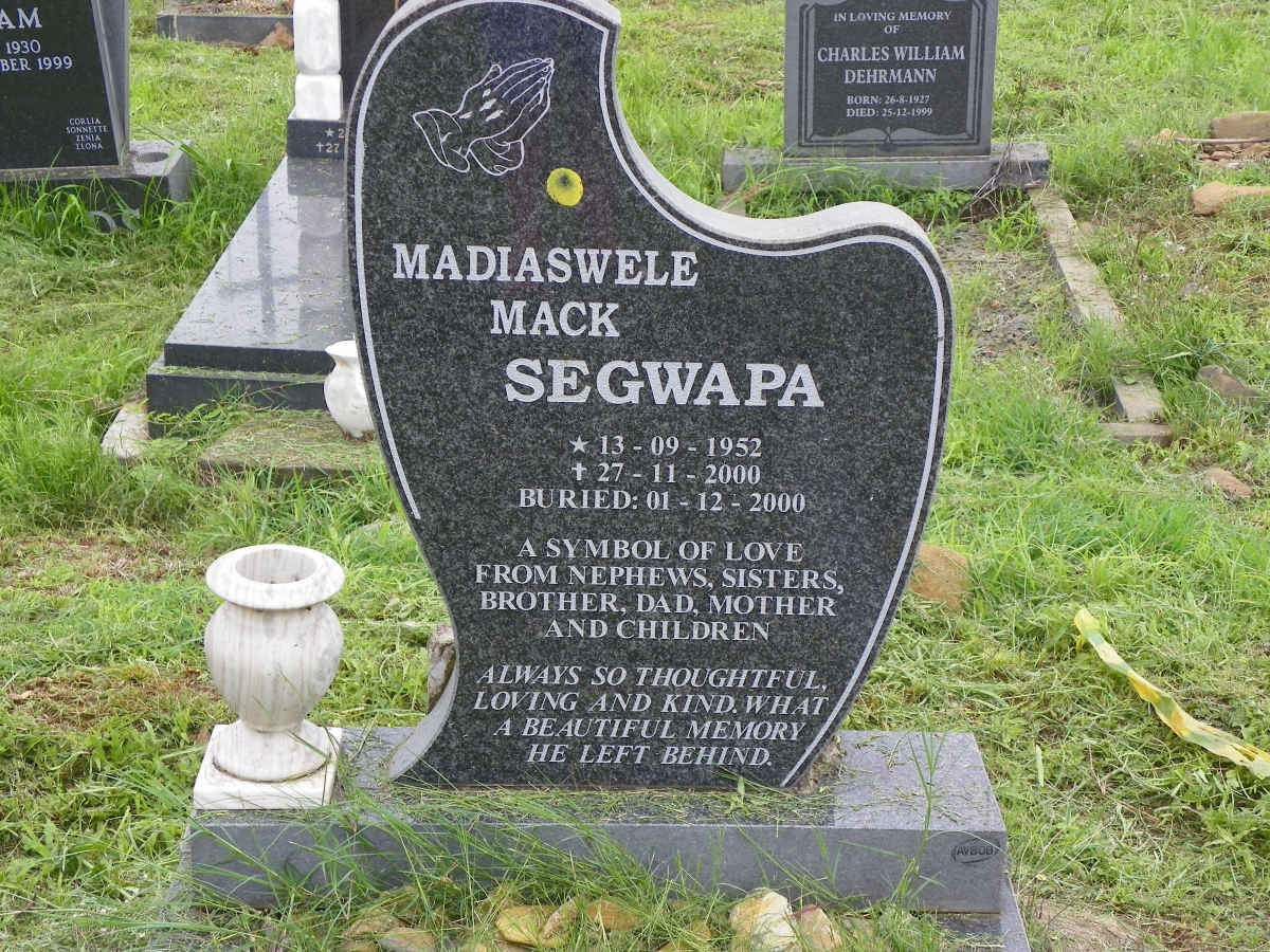 SEGWAPA Madiaswele Mack 1952-2000