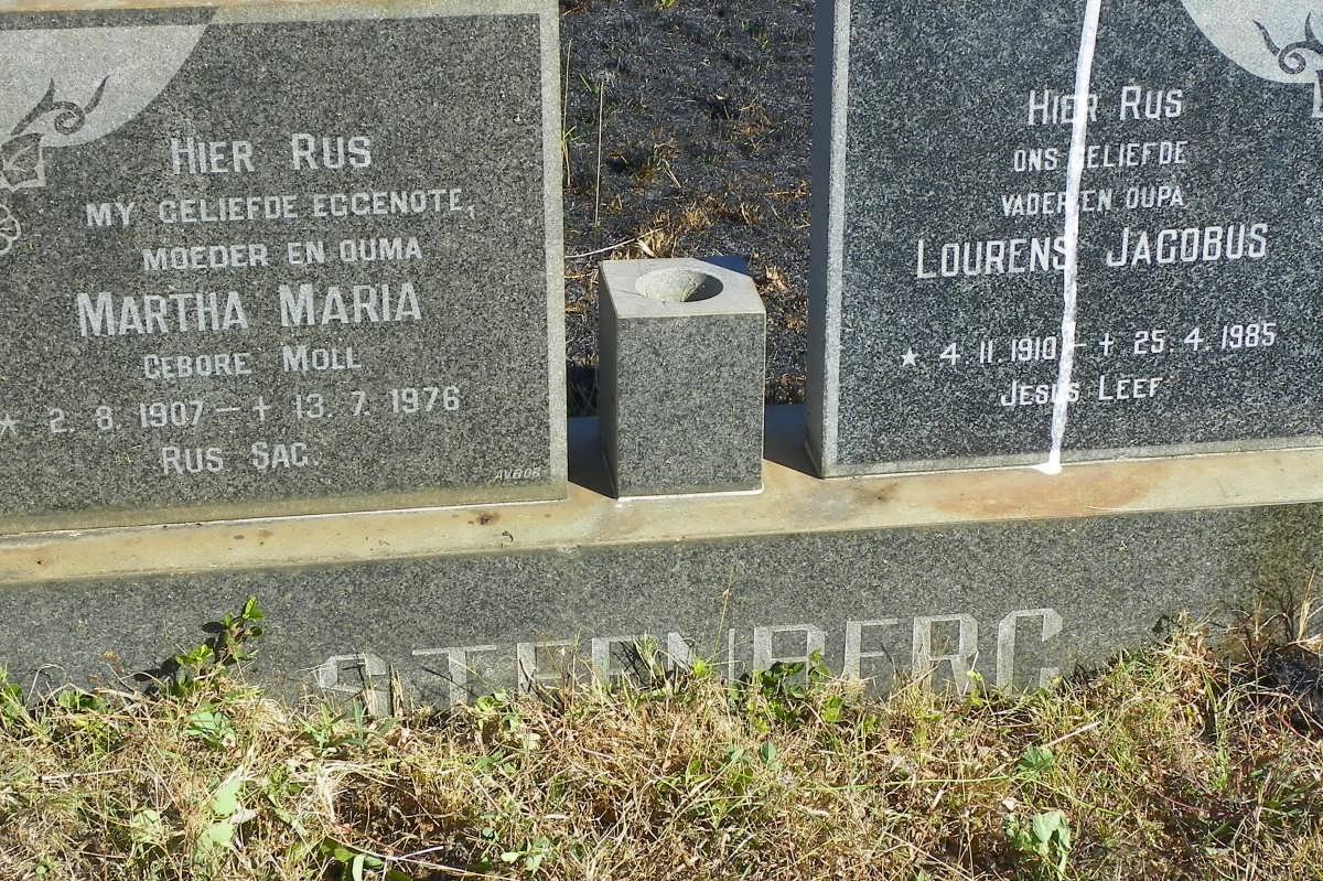 STEENBERG Lourens Jacobus 1910-1985 &amp; Martha Maria MOLL 1907-1976