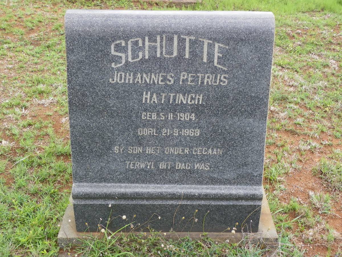 SCHUTTE Johannes Petrus Hattingh 1904-1968
