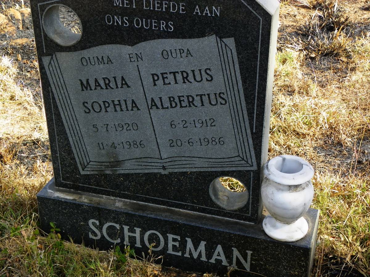 SCHOEMAN Petrus Albertus 1912-1986 &amp; Maria Sophia 1920-1986