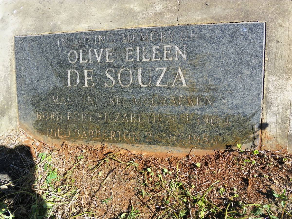 SOUZA Olive Eileen, de nee McCRACKEN 1904-1984