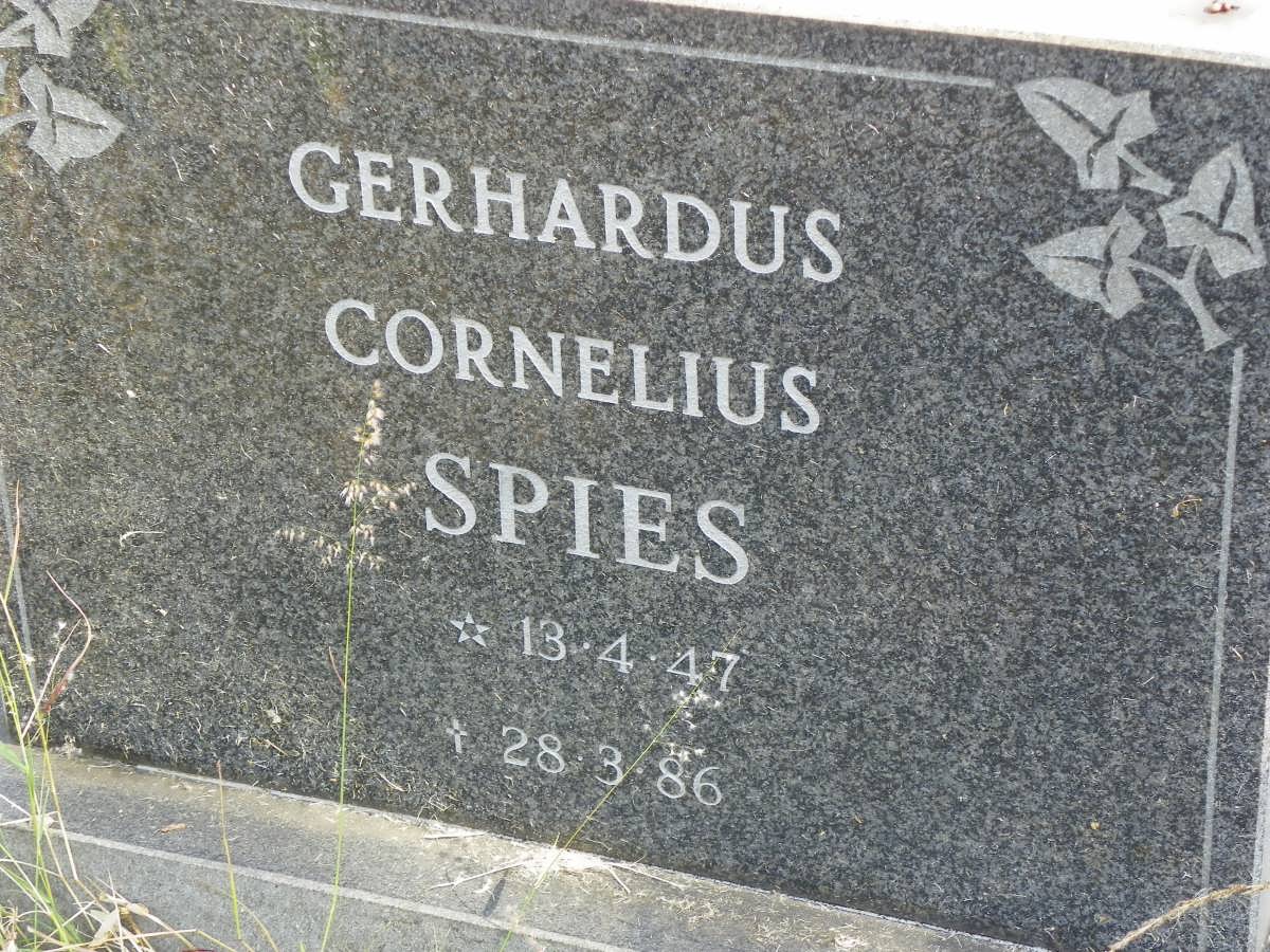 SPIES Gerhardus Cornelius 1947-1986
