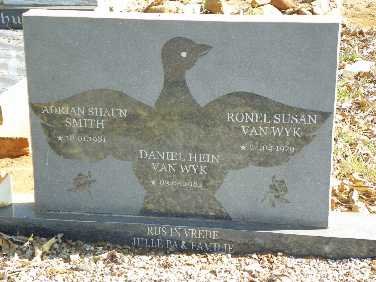 SMITH Adrian Shaun -1981 :: VAN WYK Daniel Hein -1982 :: VAN WYK Ronel Susan -1979
