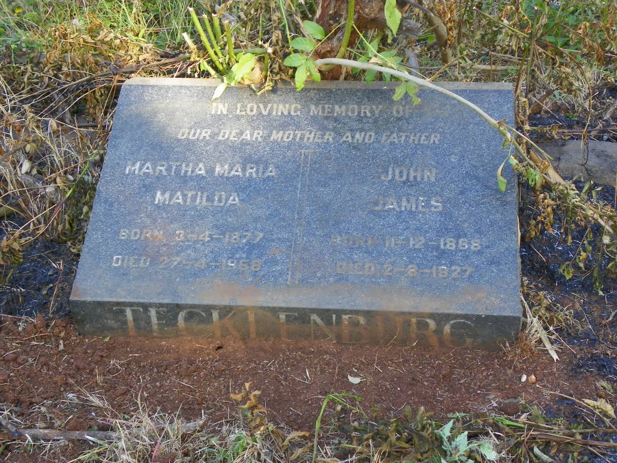 TECKLENBURG John James 1868-1927 &amp; Martha Maria Matilda 1877-1958