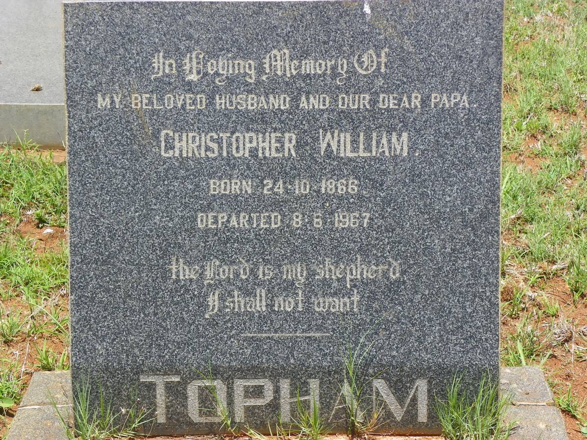 TOPHAM Christopher William 18?6-1967