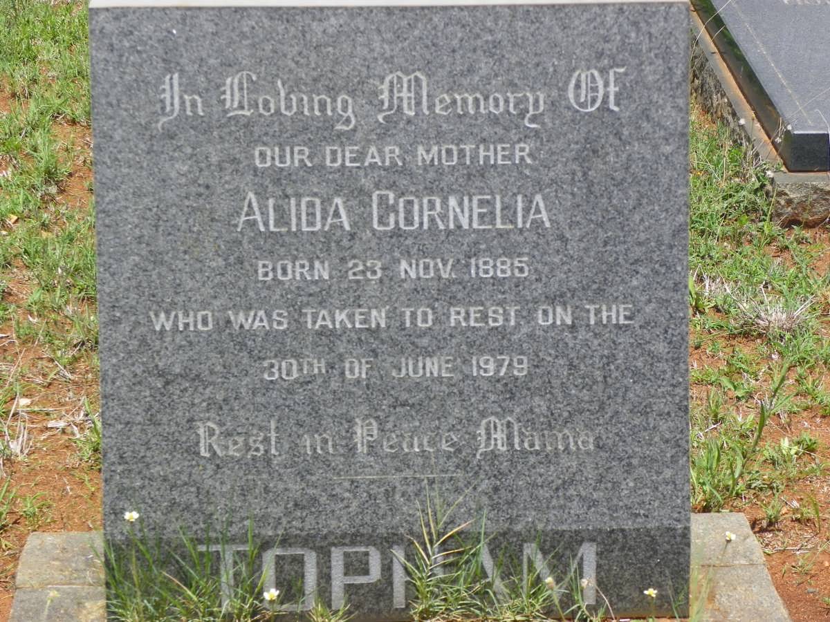 TOPHAM Alida Cornelia 1885-1979