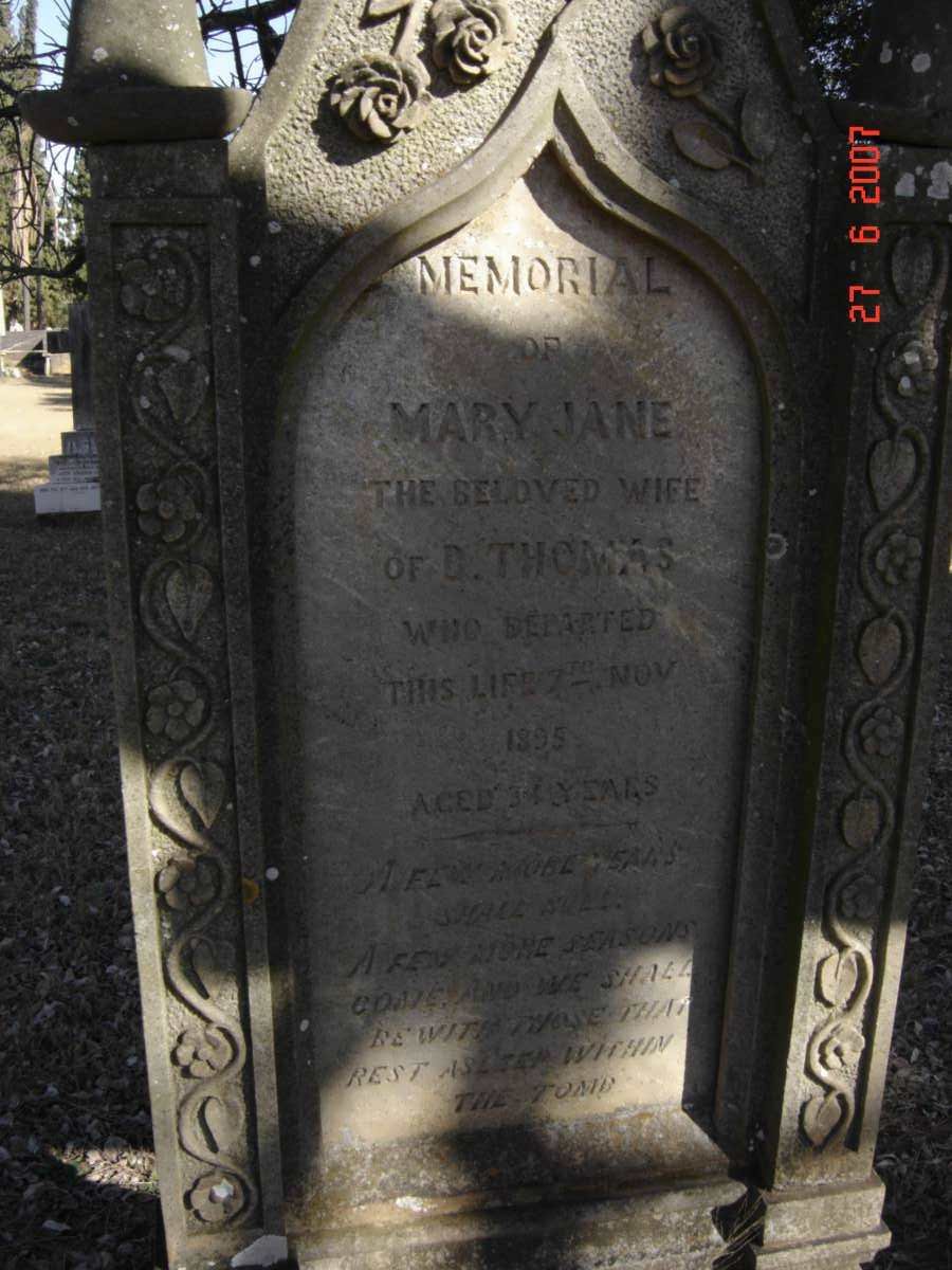 THOMAS Mary Jane  -1895