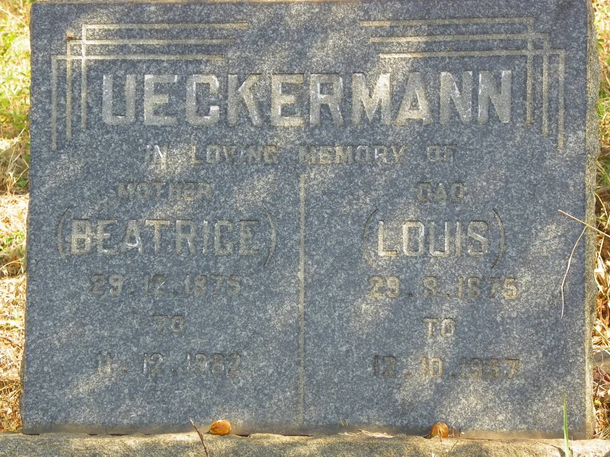 UECKERMANN Louis 1875-1957 &amp; Beatrice 1875-1962